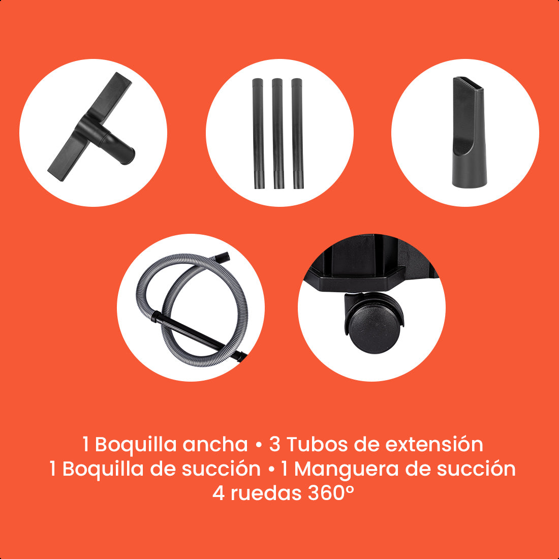 Aspiradora Polvo y Agua 20 litros 4HP (+accesorios) DAEWOO