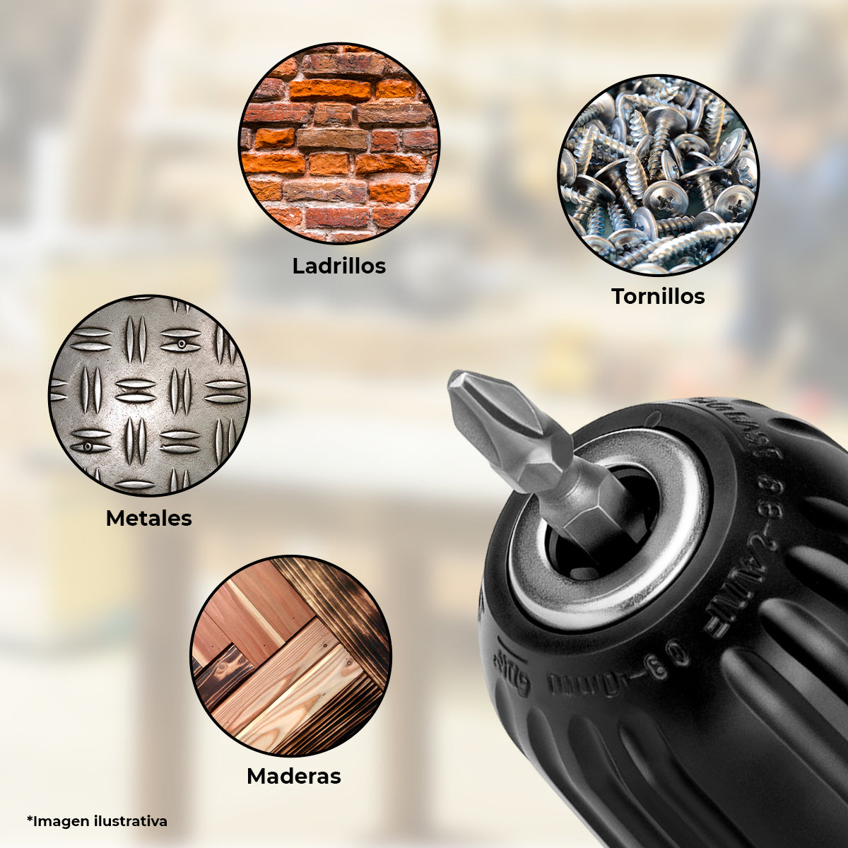 Taladro Inalámbrico Compacto 3/8” 20V ENERGIZER con Batería 2Ah y Cargador – Ideal para Uso Doméstico y de Bricolaje "