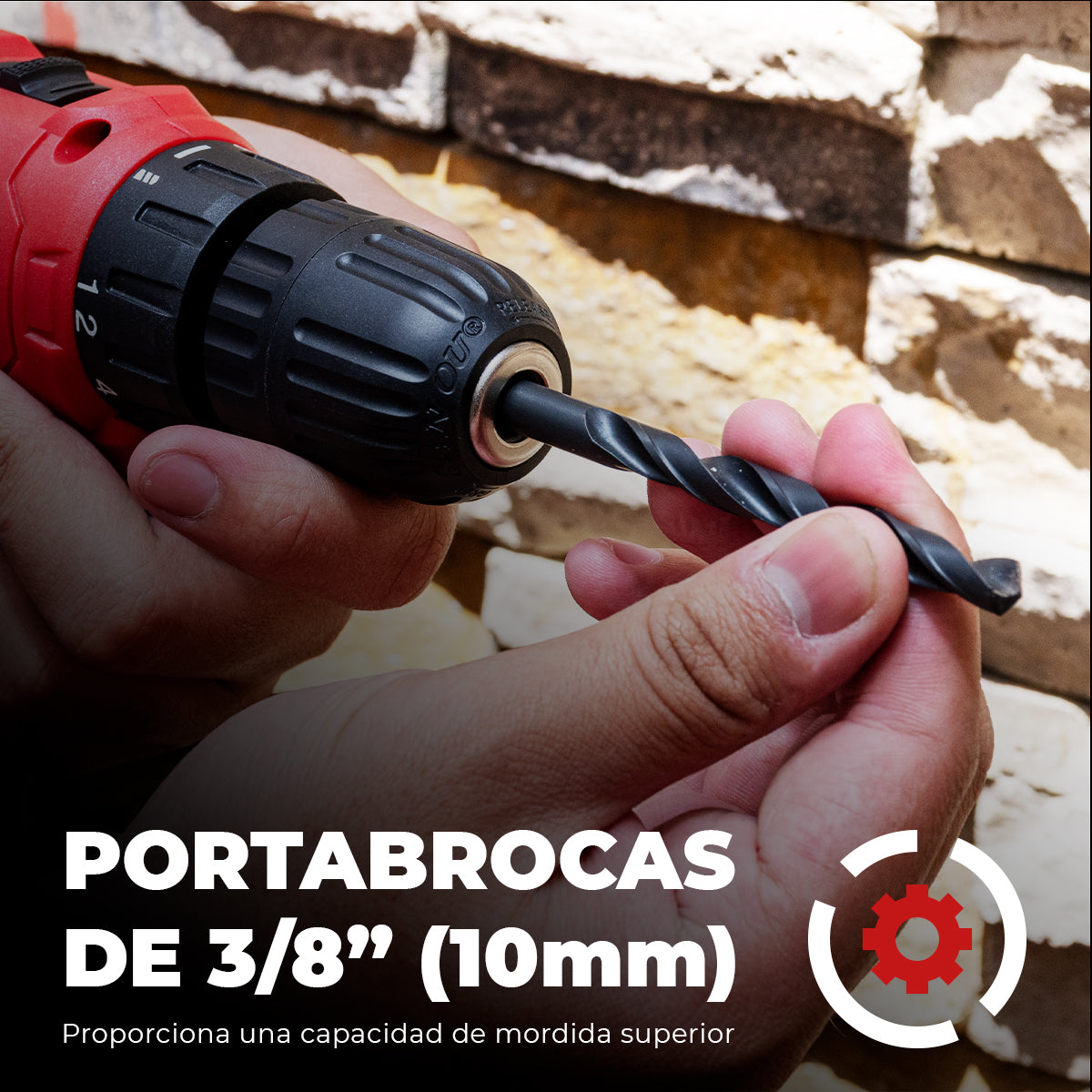 Taladro Inalámbrico Compacto 3/8” 20V ENERGIZER con Batería 2Ah y Cargador – Ideal para Uso Doméstico y de Bricolaje "