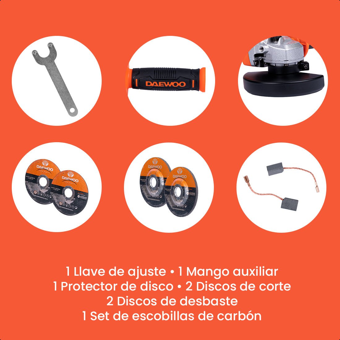Esmeriladora 4-1/2" 750W 11000rpm DAEWOO