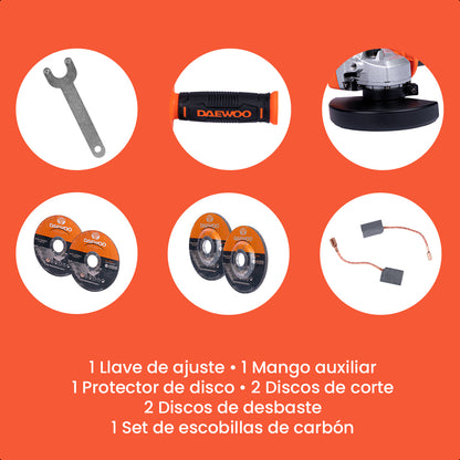 Esmeriladora 4-1/2" 750W 11000rpm DAEWOO
