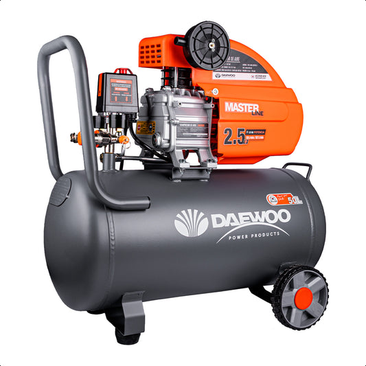 Compresor de aire, lubricado, horizontal 50L 2.5HP 110V 115psi DAEWOO