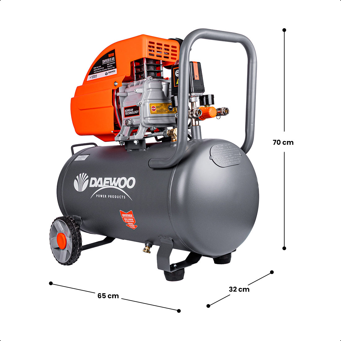 Compresor de aire, lubricado, horizontal 50L 2.5HP 110V 115psi DAEWOO