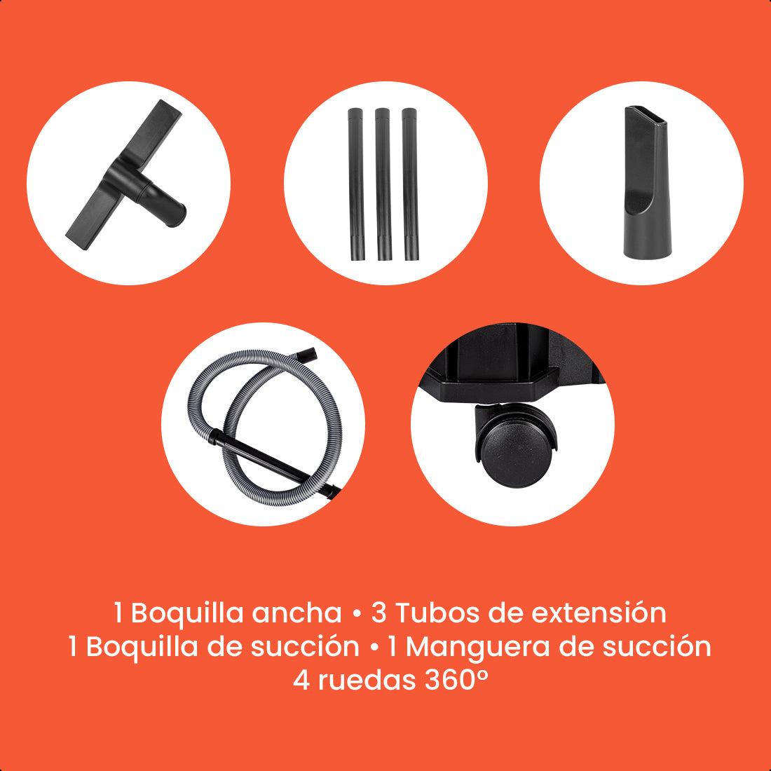 Aspiradora Polvo y Agua 15 litros 4HP Seco/Húmedo DAEWOO