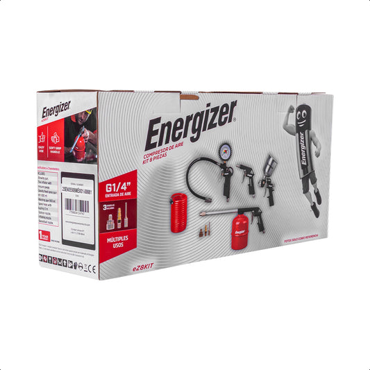 Pistola para pintado, Pistola de aire con manguera de 5m, pistola para inflado con 3 boquillas y pistola de lavado ENERGIZER