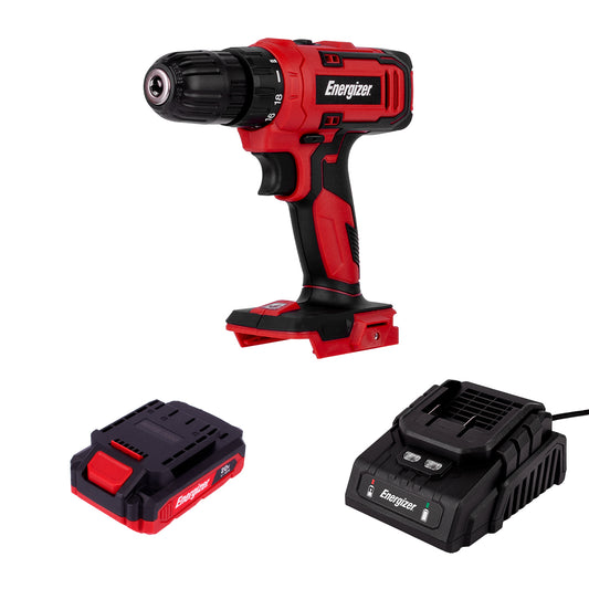 Taladro Inalámbrico Compacto 3/8” 20V ENERGIZER con Batería 2Ah y Cargador – Ideal para Uso Doméstico y de Bricolaje "