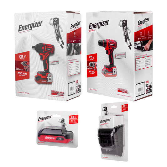 Taladro + Llave de impacto, + Cargador + Bateria 2Ah