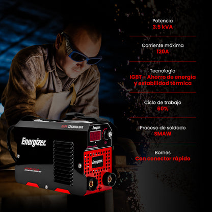 Soldadora inversora EZMINI-120IT 120 A, 110 V, ENERGIZER