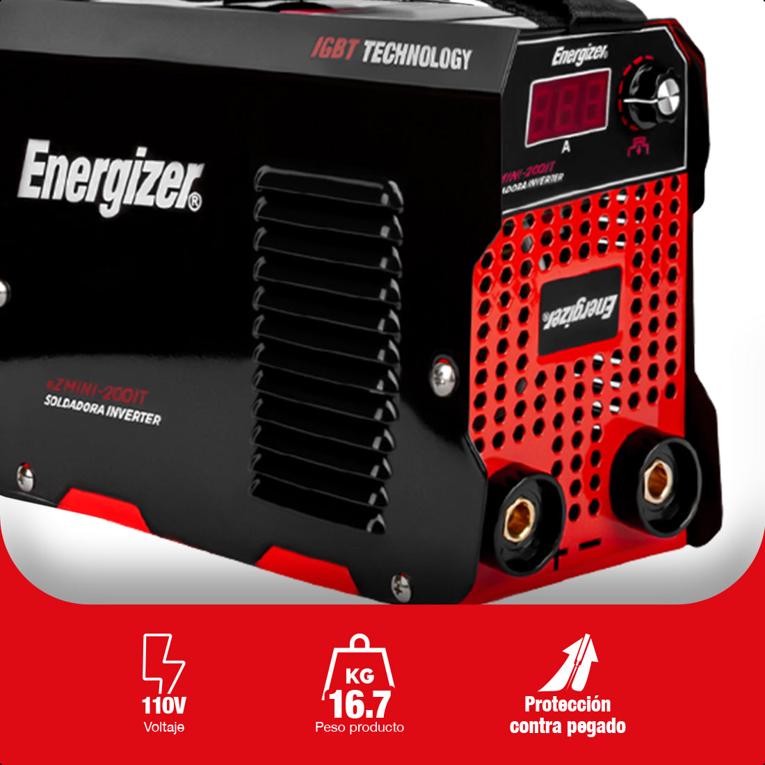 Soldadora inversora EZMINI-200IT 200 A, 110 V, ENERGIZER