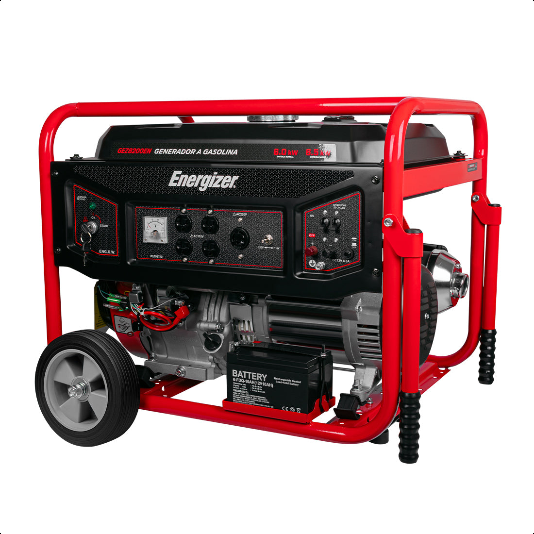 Generador portátil 6.5 kW 420CC 25L Regulador Voltaje Arr Man ENERGIZER