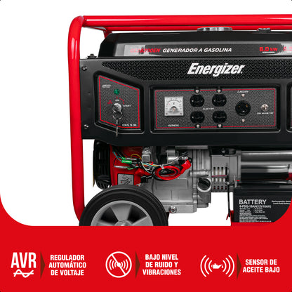 Generador portátil 6.5 kW 420CC 25L Regulador Voltaje Arr Man ENERGIZER
